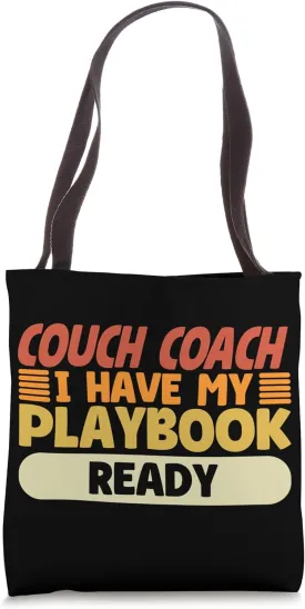 Lazy Couch Coach Funny Athletic Coach Soccer Tote Bag