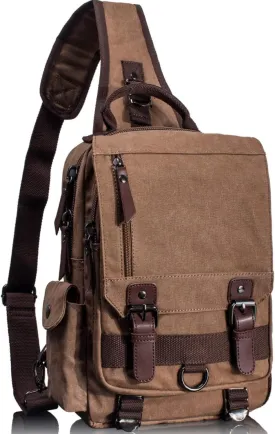 Leaper Retro Crossbody Bag Sling Bag Canvas Messenger Bag for Men Women Shoulder Bag Crossbody Handbags Satchel Travel Bag