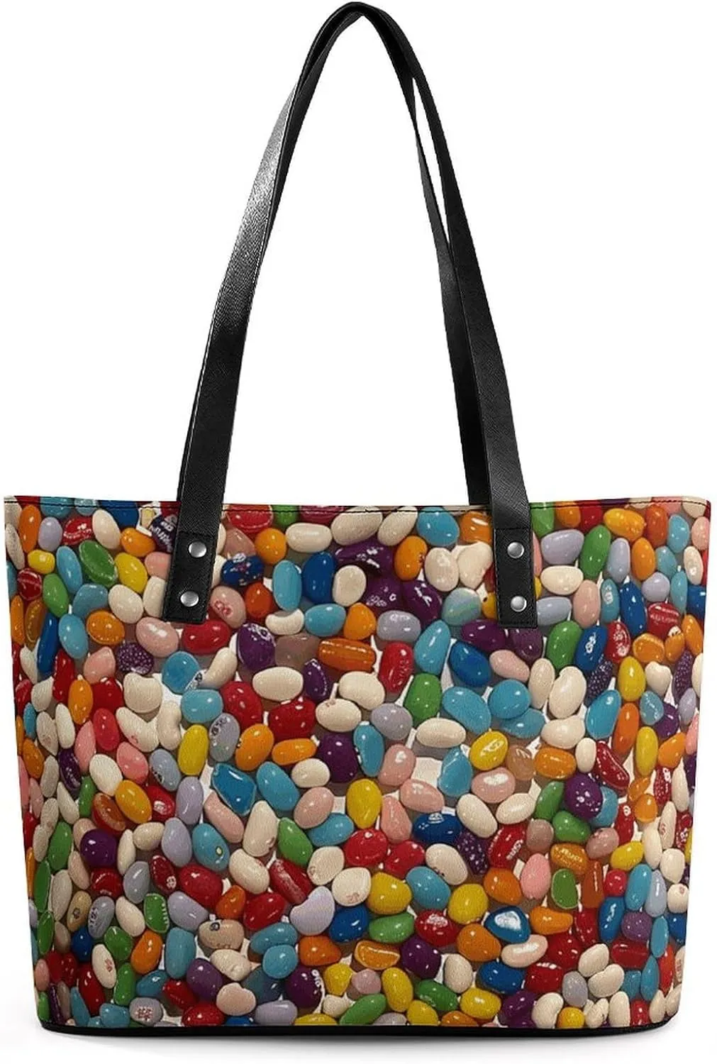 Leather Women Handbags Soft Assorted Jelly Beans Tote Bags Top Handle Satchel Fashion Ladies Shoulder Tote Purse Large Travel Bag