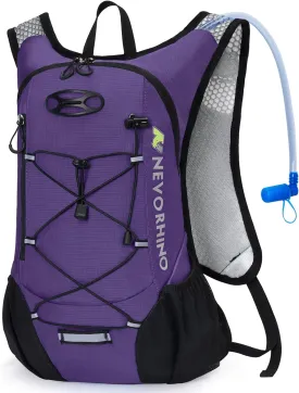 Lightweight Hydration Backpack, Running Backpack with 2L Water Bladder, Hydro Water Daypack for Cycling Hiking Rave for Men Women