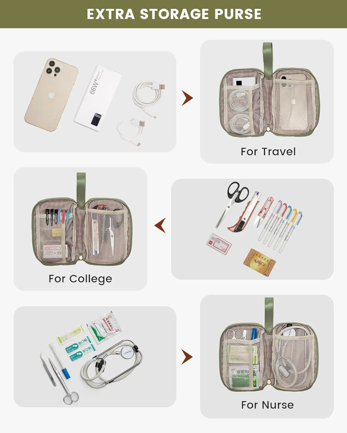 LOVEVOOK Laptop Backpack for Women, 15.6 Inch Work Laptop Bag with USB Port, Fashion Teacher Nurse Backpack Purse, Waterproof Travel Computer Backpack with Organizer Bag, 2PCS, Beige-Bean Green