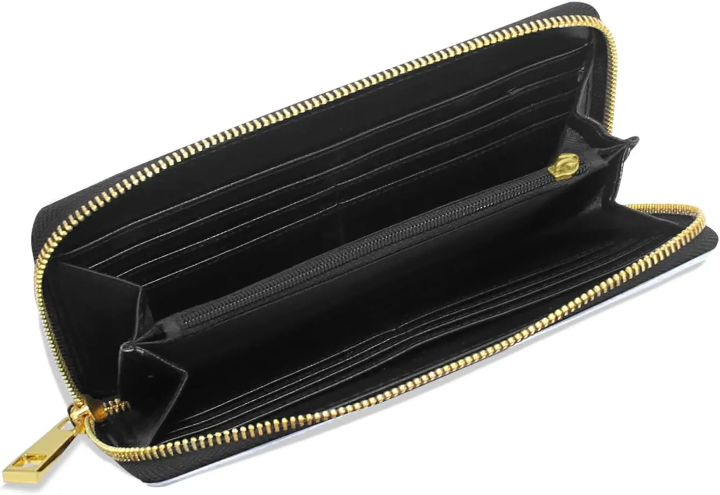 Malibu Sunset Sea Beach with Wisps of Clouds Leather Long Wallet Organizer with Zipper Purse Clutch Bag for Women Men