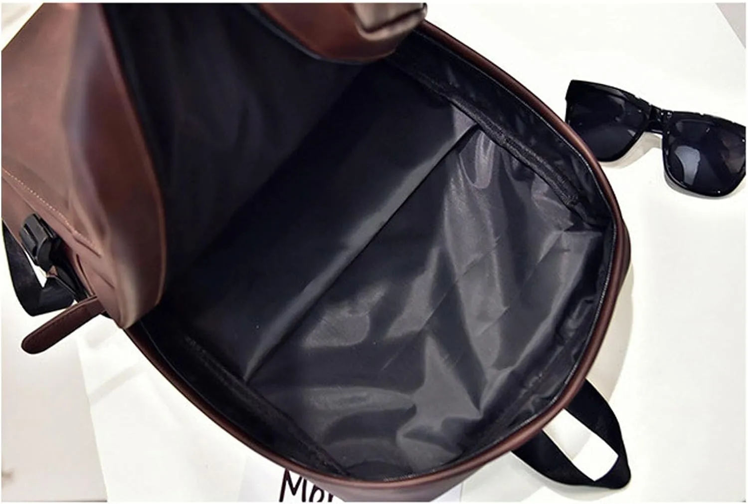 Mens Leather Backpack, Carry On Backpack Fits 16.1'' Laptop Bag Large Capacity Business Travel Hiking Waterproof (Brown)