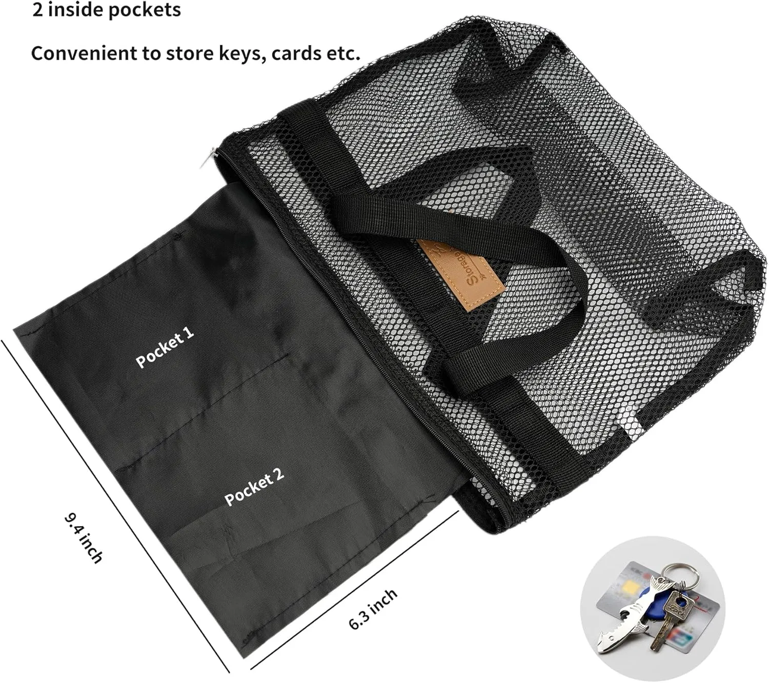 Mesh Shower Caddy Bag Portable Hanging Toiletry and Bath Organizer with Zipper for Travel, Gym, Camping, College Dorms, Beach