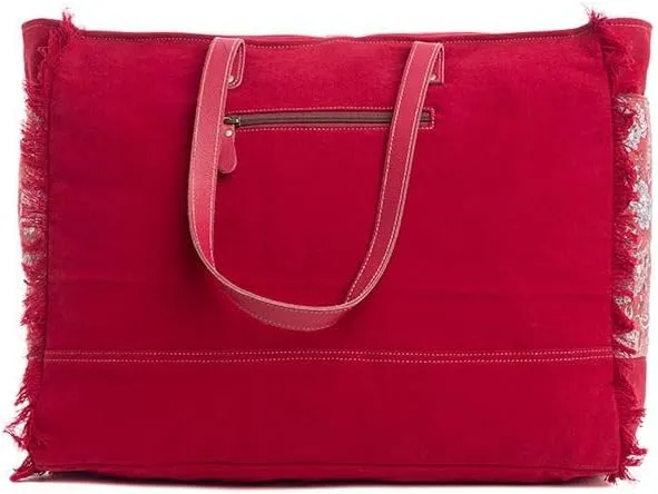 Myra Bag Western Leather Weekender Bag for Women - Upcycled Shoulder Handbag