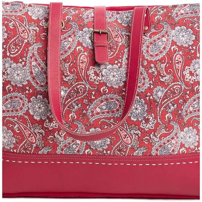 Myra Bag Western Leather Weekender Bag for Women - Upcycled Shoulder Handbag