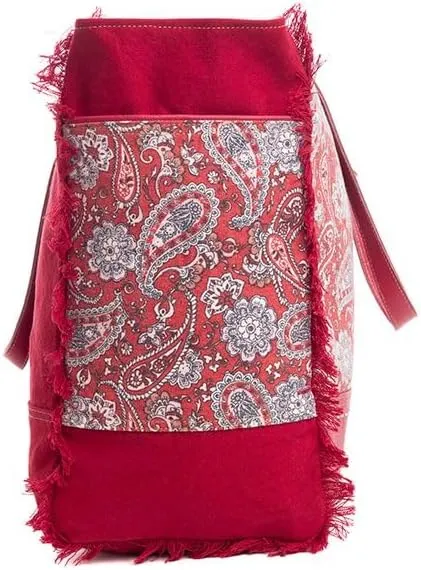 Myra Bag Western Leather Weekender Bag for Women - Upcycled Shoulder Handbag