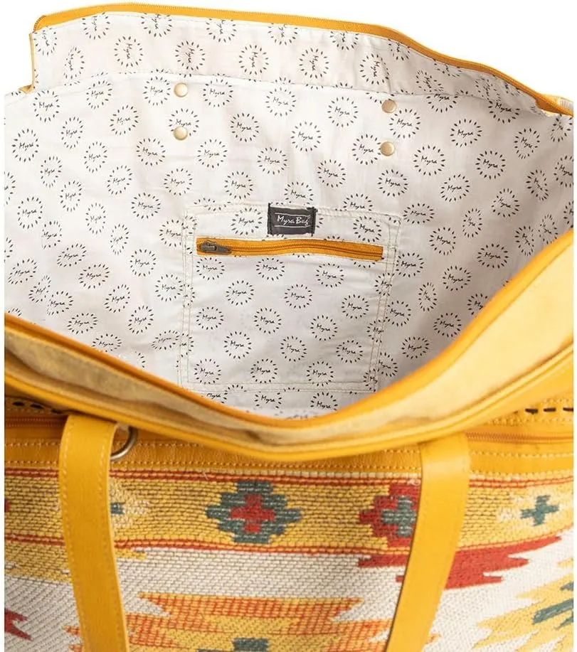 Myra Bag Western Leather Weekender Bag for Women - Upcycled Shoulder Handbag