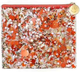 Packed Party Spirit Squad Confetti Everything Pouch, Makeup Bag, Travel Bag,Cosmetic Bag for Women (Orange Burst)