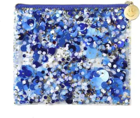 Packed Party Spirit Squad Confetti Everything Pouch, Makeup Bag, Travel Bag,Cosmetic Bag for Women (True Blue)