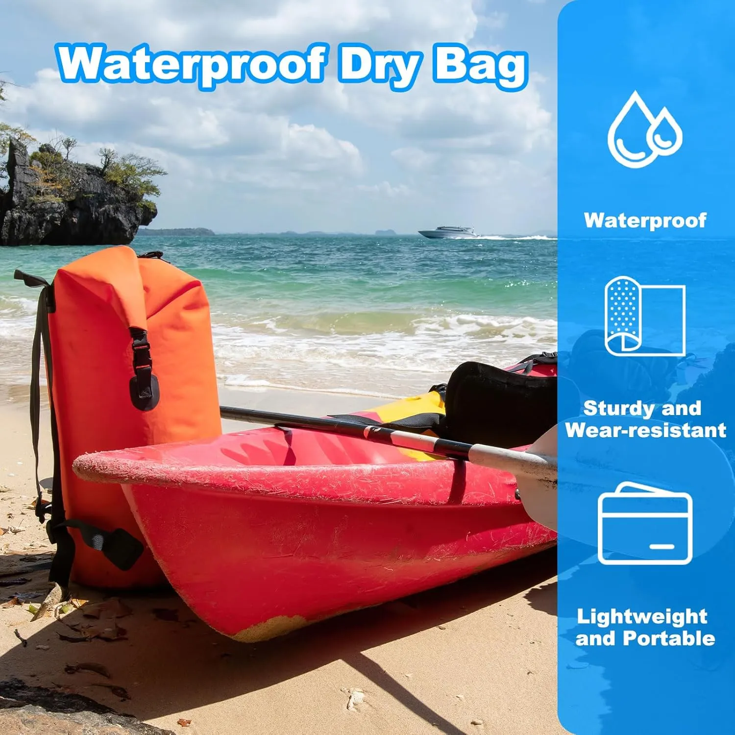 PATIKIL 6L Waterproof Dry Bags, 2 Pack Portable Dry Sack Roll Top Bag Lightweight Dry Storage Bag for Gym Kayaking Hiking Swimming Camping, Yellow