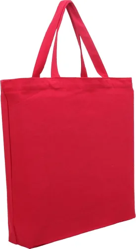 Premium Canvas Tote Bag by Threadart | Single Pack| Reusable Heavy Duty 100% Cotton | Holds up to 40lbs | Eco Friendly | Large Size 14.5x17x3" - Red