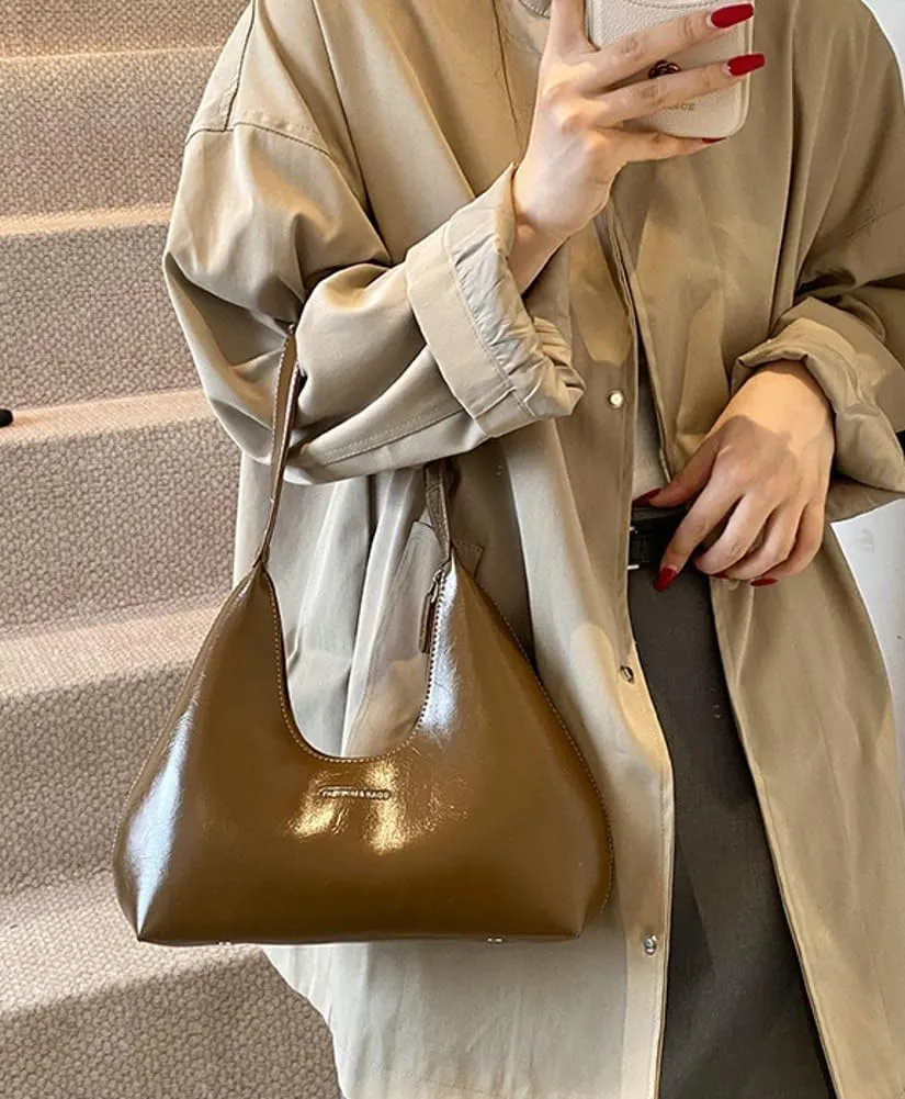 Premium PU Leather Mini Shoulder Bag Trendy Top Handle Purse Causal Hobo Tote Bag for Women Chic Y2K Satchel Purse 2024
