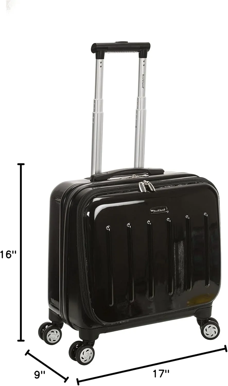 Rockland Revolution Hardside Rolling Computer Case, Black, Carry-On 17-Inch