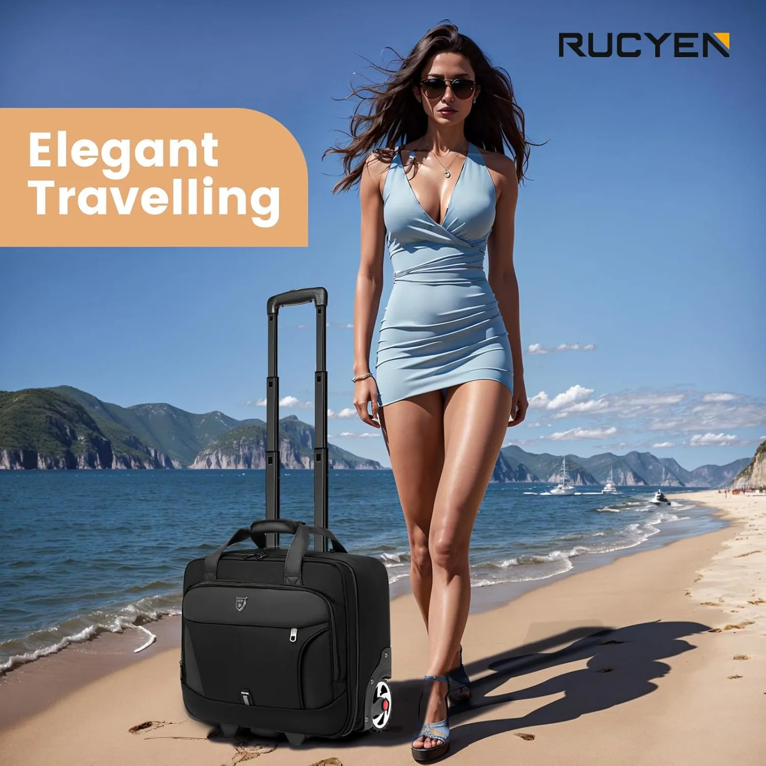 Rolling Laptop Bag,Rolling Briefcase for Men & Women,Laptop Briefcase on Wheels,Carry On Bag for Business Travel