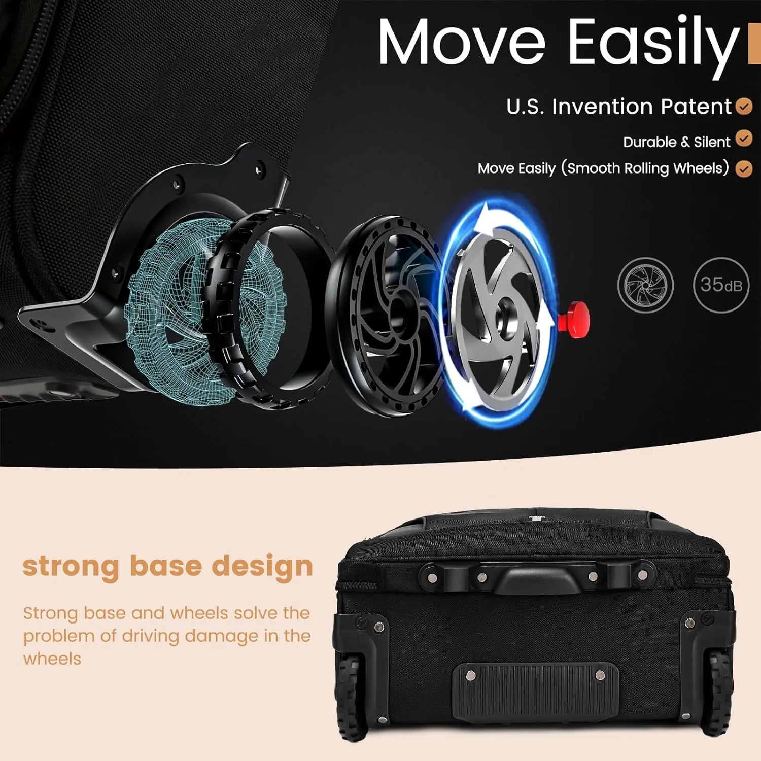 Rolling Laptop Bag,Rolling Briefcase for Men & Women,Laptop Briefcase on Wheels,Carry On Bag for Business Travel