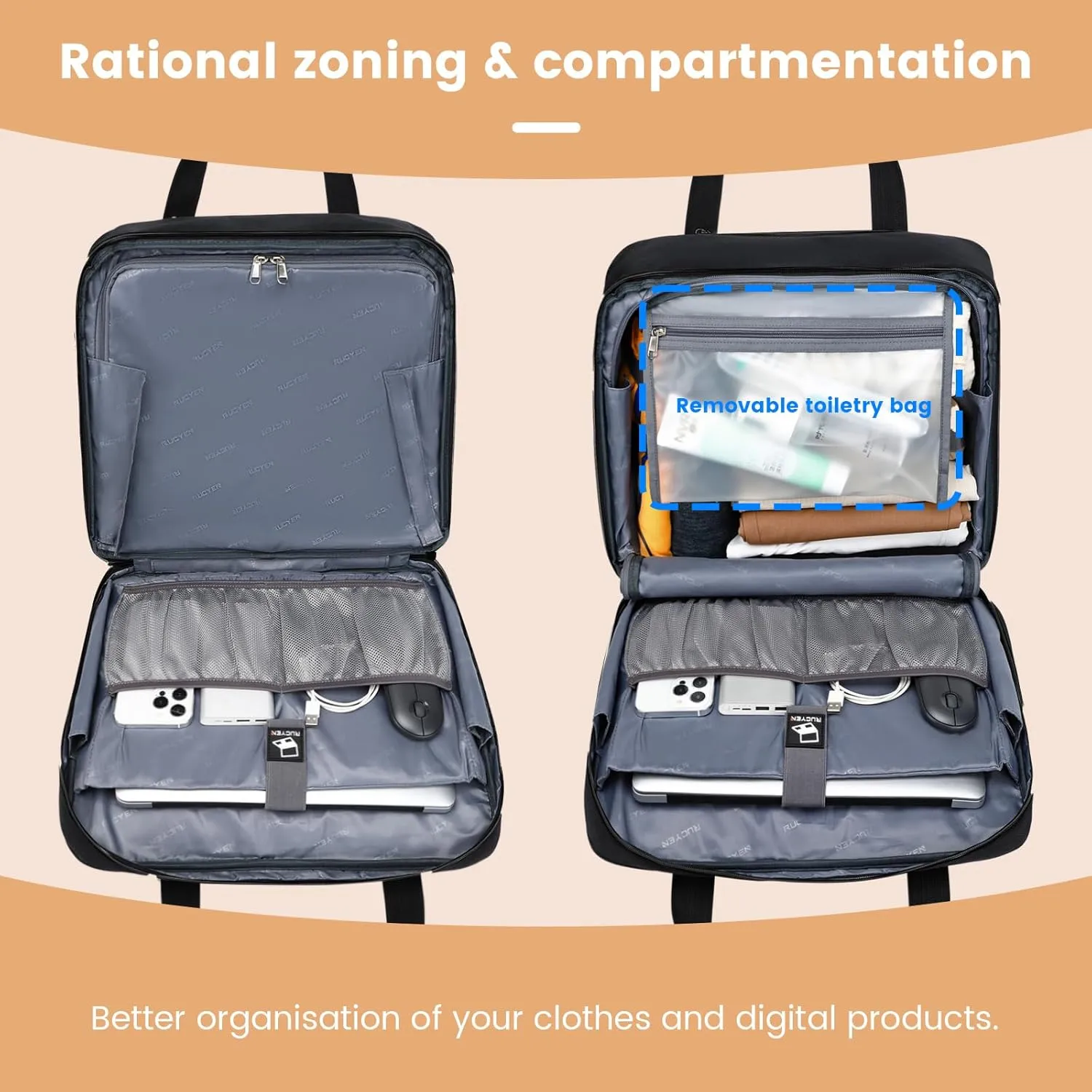 Rolling Laptop Bag,Rolling Briefcase for Men & Women,Laptop Briefcase on Wheels,Carry On Bag for Business Travel