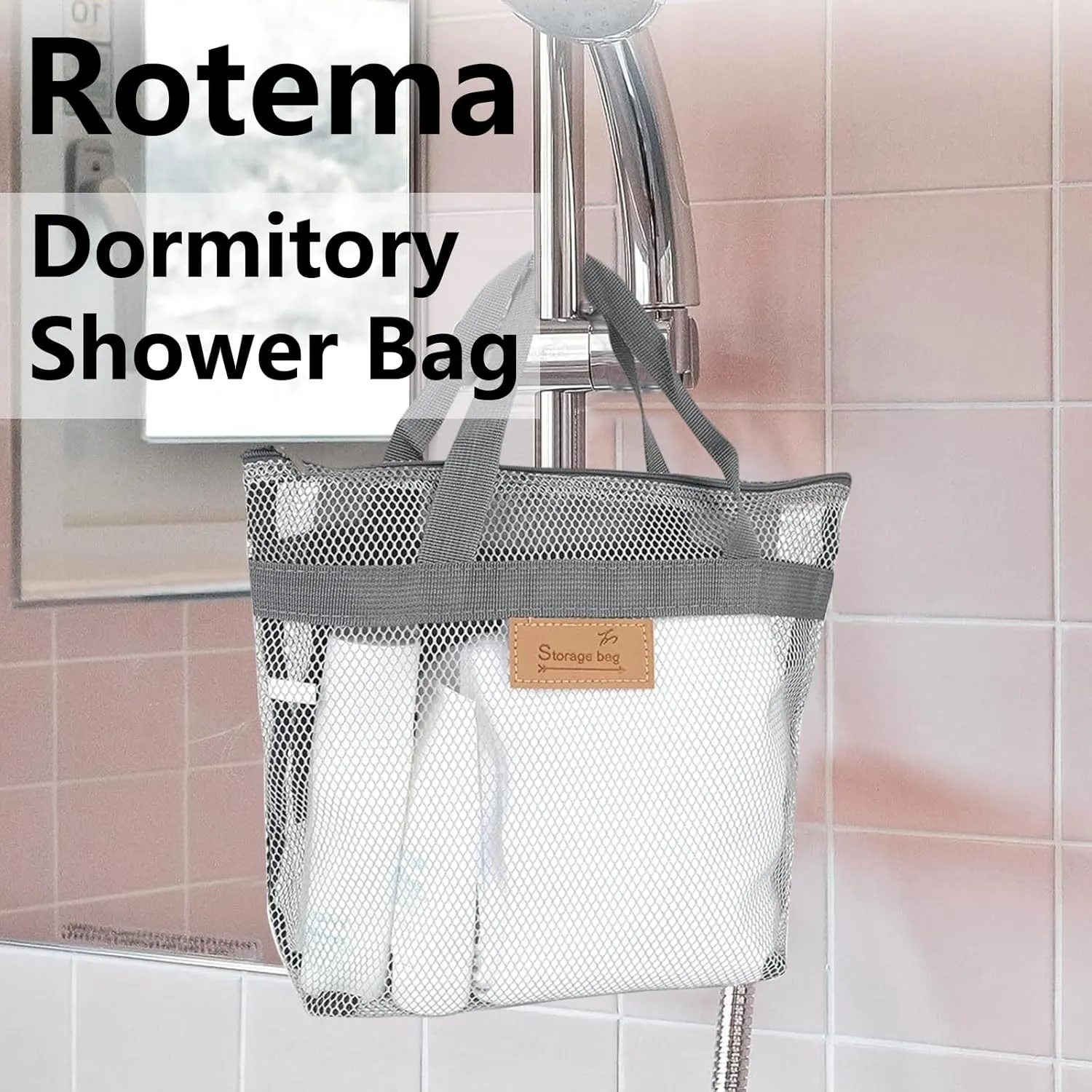 Rotema Portable Shower Bag - College Dorm Essentials, Everyday Household Shower Basket for Toiletries