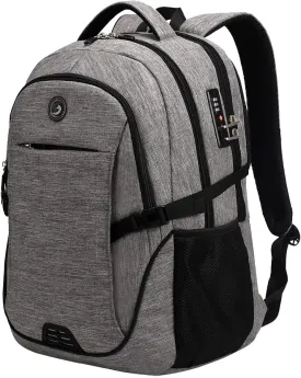 SHRRADOO Anti Theft Laptop Backpack Travel Backpacks with usb Charging Port for Women Men College Backpack Computer Bag Fits 17 Inch Laptop,Black
