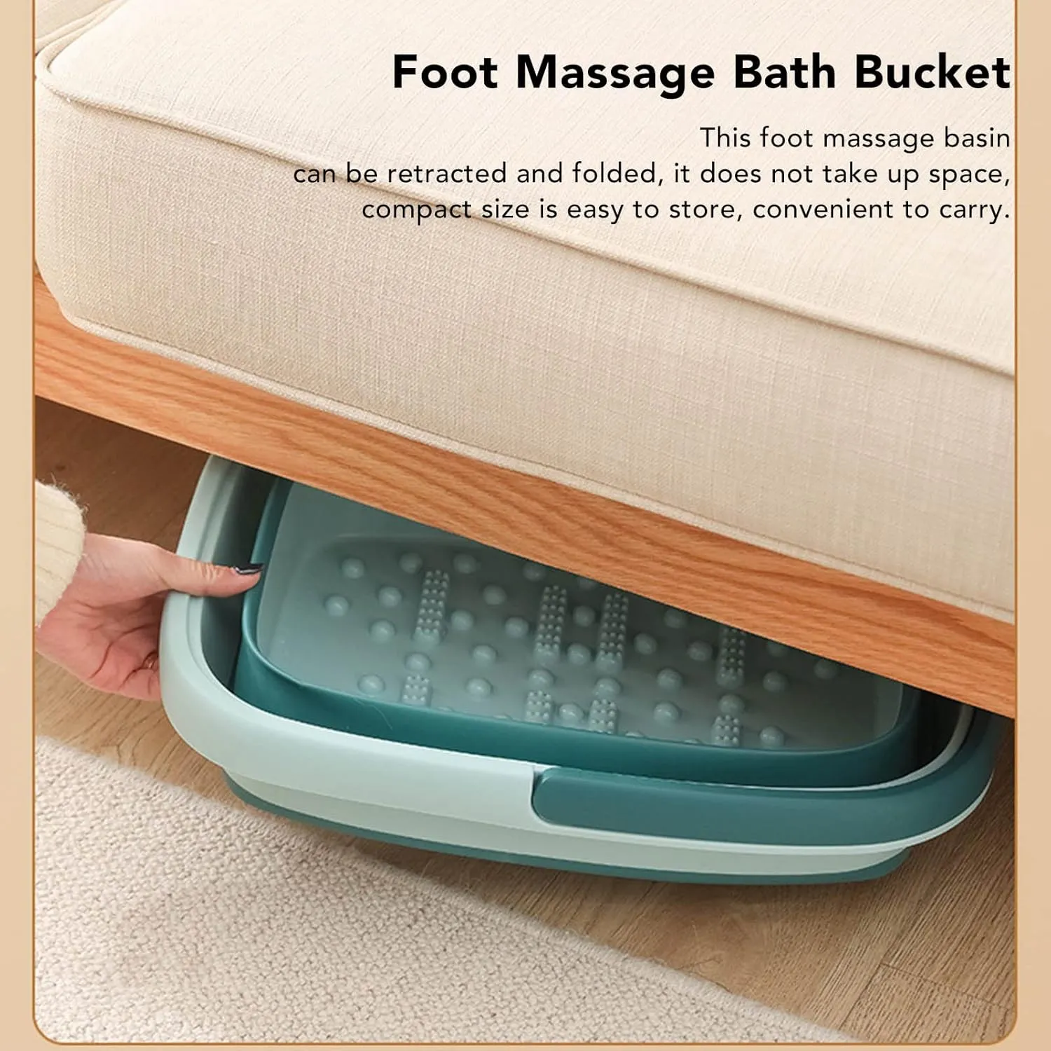 Silicone Foot Massage Bath Bucket, Portable Foot Bathtub, Collapsible Foot Soak Tub with Handle, Spa Bath for Dry Cracked Feet, Pedicure Soak, Foot Spa Basin, Multifunction Basin