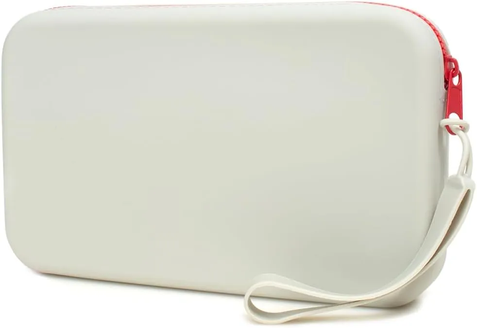 Silicone Large Makeup Bag, Travel Toiletry Bag For Women Big Makeup Bag Organizer Portable Cosmetic Bag Zipper Pouch Purse Waterproof Makeup Storage Bag (Medium Grey)