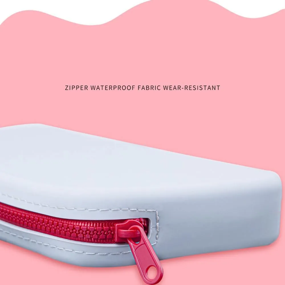 Silicone Large Makeup Bag, Travel Toiletry Bag For Women Big Makeup Bag Organizer Portable Cosmetic Bag Zipper Pouch Purse Waterproof Makeup Storage Bag (Medium Grey)