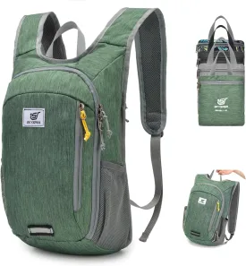 SKYSPER Small Hiking Travel Waterproof Backpack - Lightweight Packable Day Pack for Women and Men - Foldable Light Weight Water Proof Mini Daypack - 10L Collapsible Back Pack for Outdoor