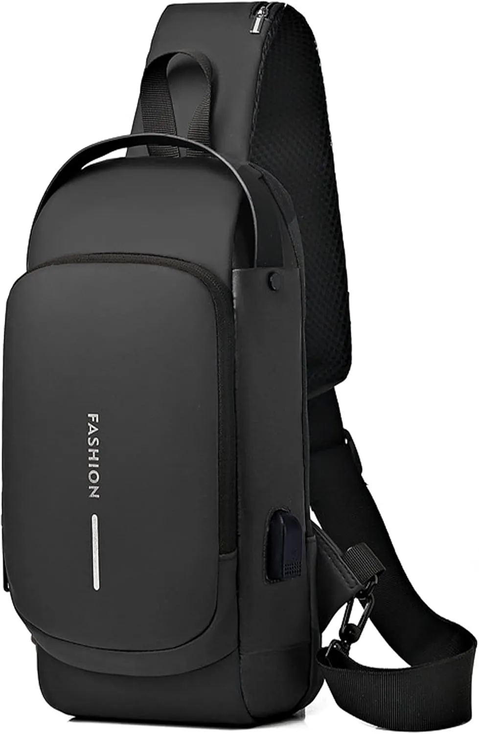 Sling Bag for Men Anti-Theft USB Crossbody Backpack Waterproof Chest Daypack