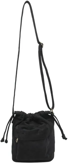 Small Crossbody Bag for Women Shoulder Bag Mini Drawstring Bucket Bag Canvas Tote Handbag Cellphone Bag Purse