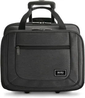 Solo New York Rolling Case with Wheels - Roller Laptop Bag, Wheeled Briefcase for Women & Men, Carry On Size for Travel, Fits 17.3" Computer - Bryant, Grey