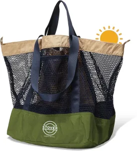 STOVER Large Mesh Beach Bag, Vacation, Pool, Shopping, & Travel Tote - Foldable w/Storage Pockets for Women, Men & Families