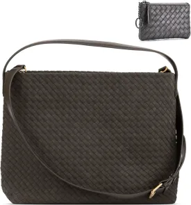 Suede Hobo Bag for Women Woven Bag Shoulder Bag Casual Tote Bag