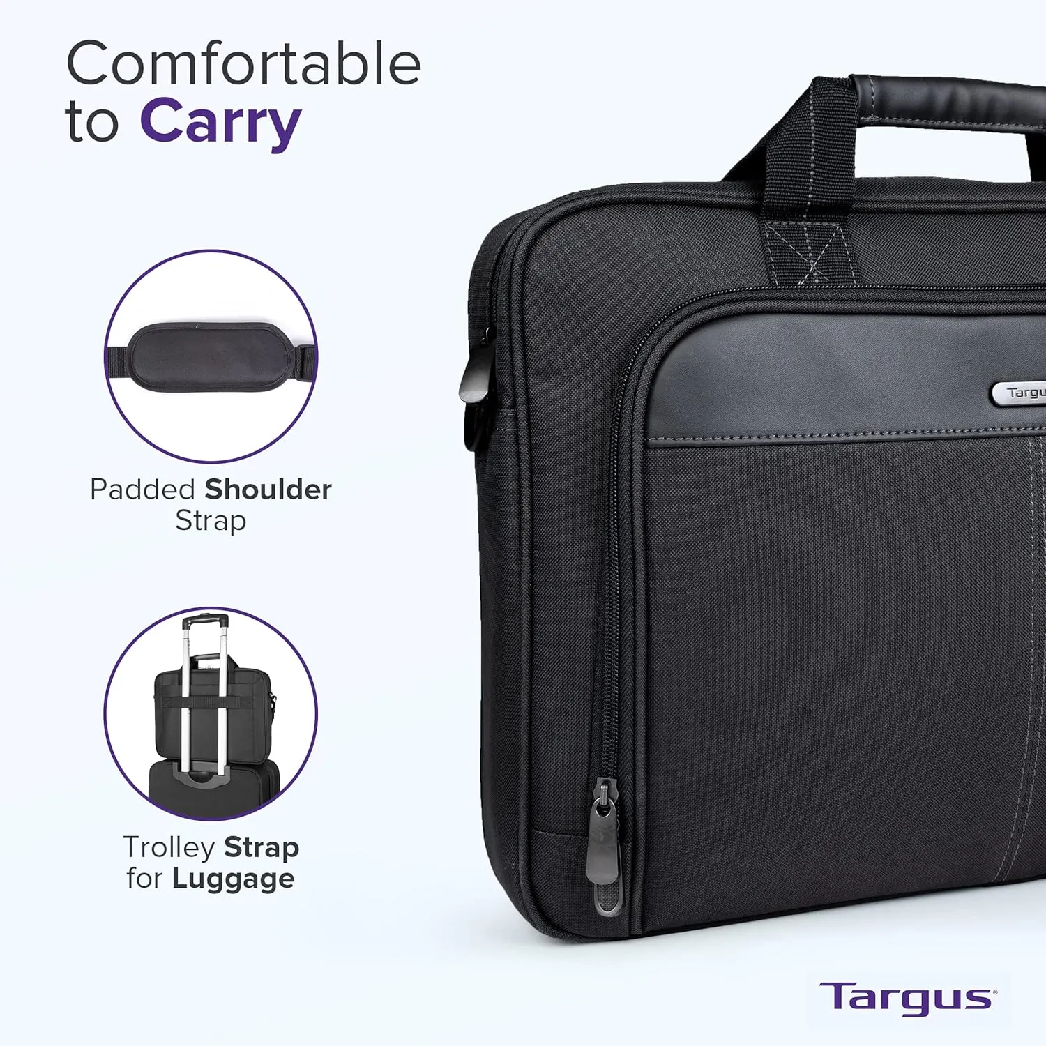 Targus unisex-adult Slim Briefcase With Crossbody Shoulder Bag