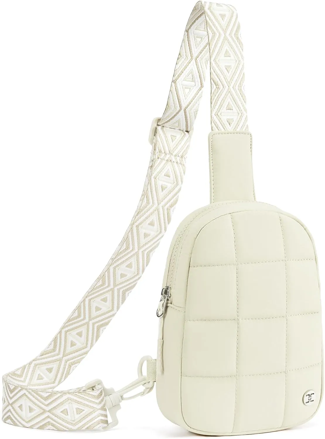 Telena Crossbody Bags for Women Quilted Puffer Cross Body Sling Bag Ivory White