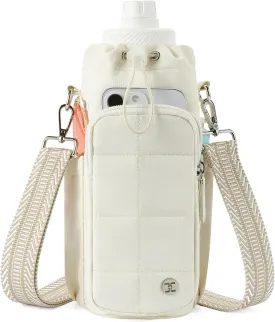 Telena Water Bottle Holder with Strap 40 oz Crossbody Water Bottle Bags for Women Men Walking, Running