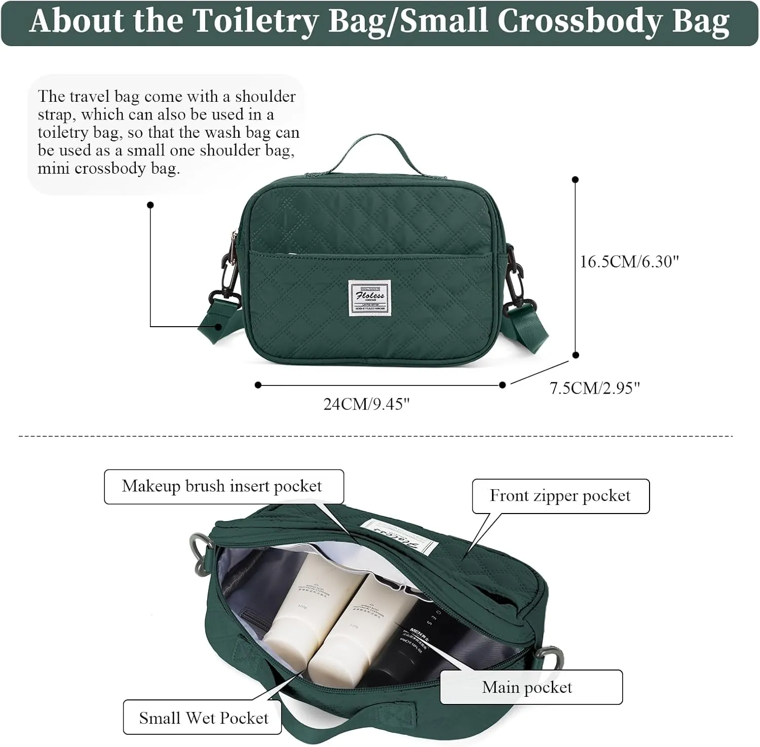 Travel Bag for Women - Overnight Duffel Weekender with Toiletry & Gym Bag, Personal Carry On