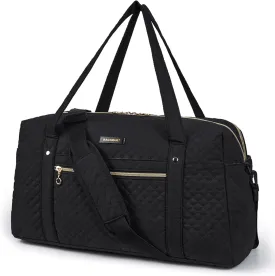 Travel Duffle Bag, BAGSMART 37L Weekender Overnight Bag with Wet Pocket for Women, Large Carry On Bag with Laptop Compartment and Shoes Bag for Travel, Business Trips, Sports(Black)