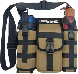 Travel Hiking Backpack,Outdoor Equipment,Multi-pocket Sling Bag,Shoulder Bag(Khaki)