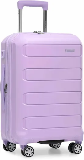 Traveler's Choice Pagosa Indestructible Hardshell Expandable Spinner Luggage, Lavender, Carry-on