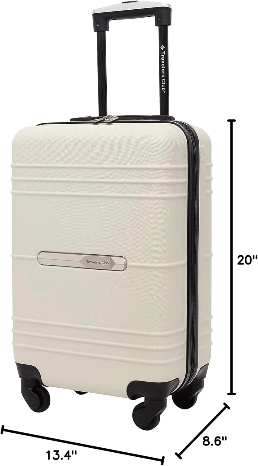 Travelers Club Richmond Spinner Luggage, Bone, Carry-On 22-Inch