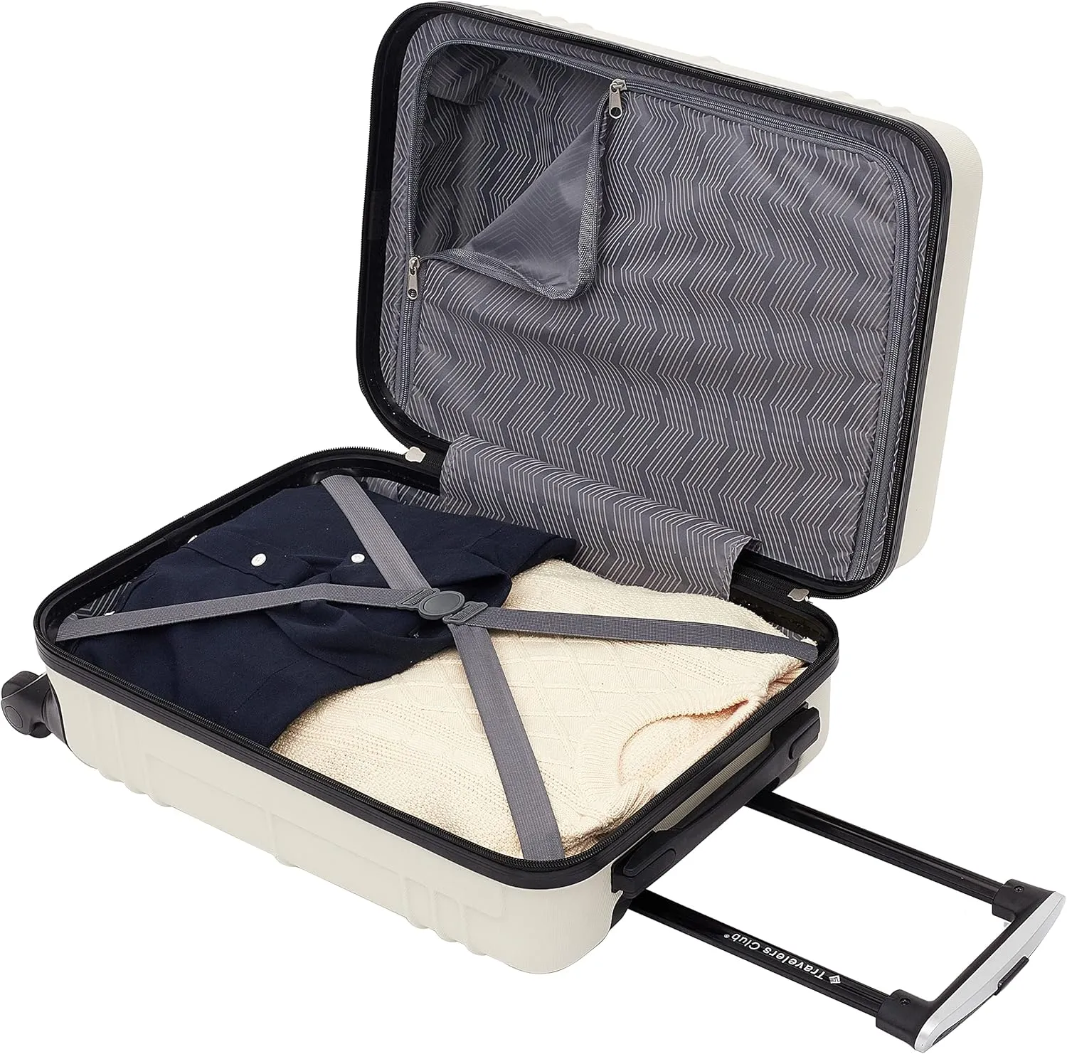 Travelers Club Richmond Spinner Luggage, Bone, Carry-On 22-Inch