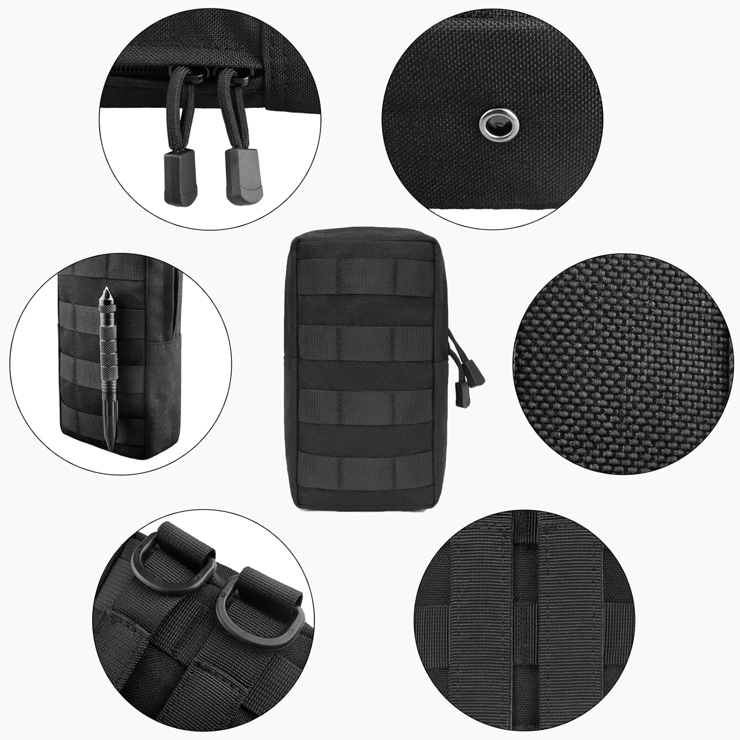 TRIWONDER Tactical Cigarette Pouch Molle Small Military Bag Battery Cigarette Case EDC Utility Card Holder Lighter Slot Mini Cigar Waist Pack