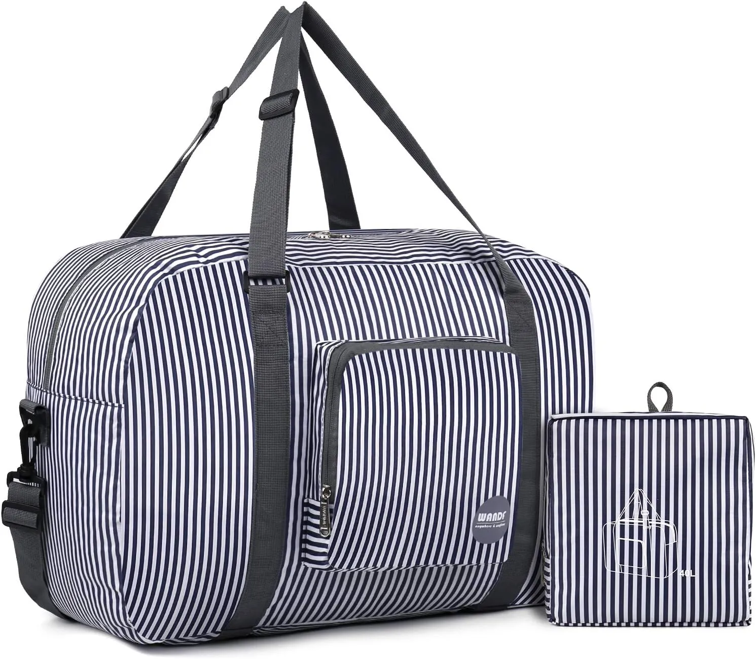WANDF For Spirit Airlines Personal Item Bag 18x14x8 Foldable Travel Duffel Carry on Weekender Overnight for Women Men