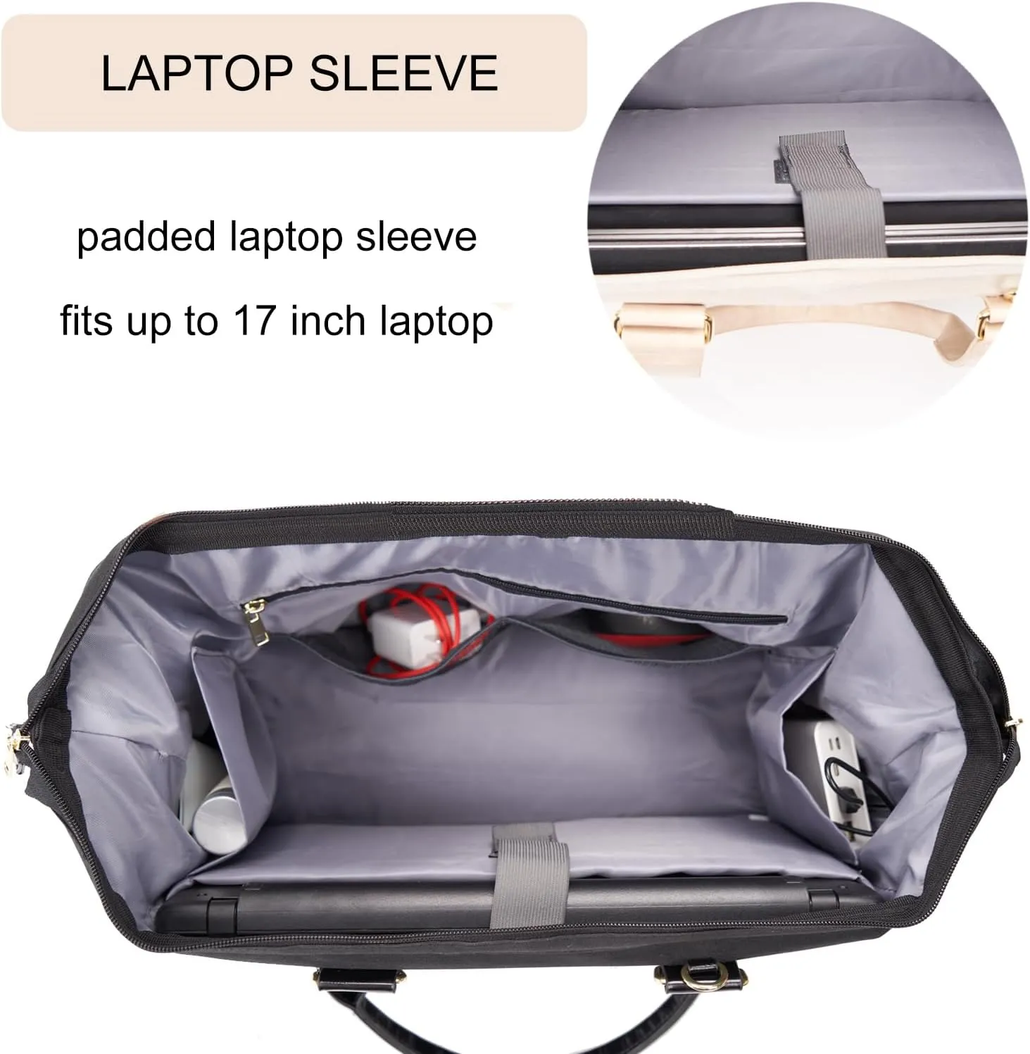 Weekender Bag with Shoe Compartment Travel Duffle, Carry On 20 Inch, Black