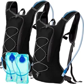 Wesiti 2 Pack Hydration Backpack Pack with 2 Pcs 2L Hydration Bladder Hiking Backpack Bladder for Hiking Cycling Climbing