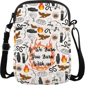 XYANFA Hungery Inspired Crossbody Bag Book And Movie Fans Bookish If We Burn You Burn With Us Purse Travel Sling Purse